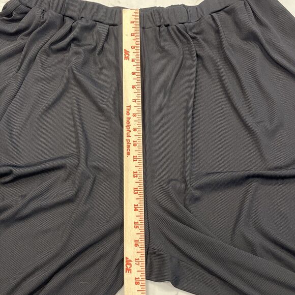 Cider Black Rib Slinky Wide Leg Palazzo Pants 2XL Pull On Elastic Waist Pockets - Picture 7 of 12